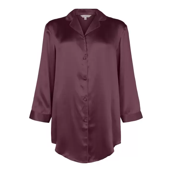 Lady Avenue - Pure Silk Natskjorte, Italian Plum Lady Avenue - Pure Silk Natskjorte, Italian Plum