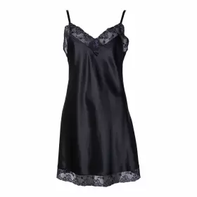 Pure Silk Natkjole, Black