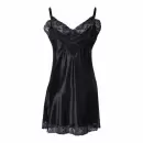 Lady Avenue - Pure Silk Natkjole, Black