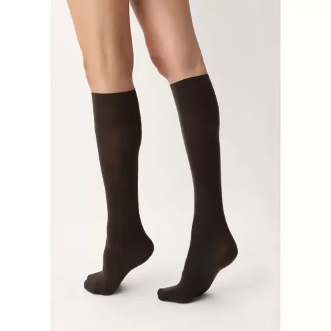 Nives Knæstrømper Uld, Brown