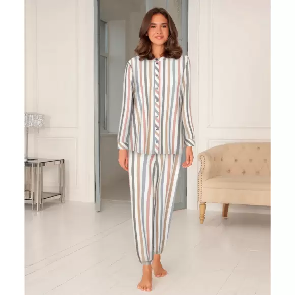Lady Avenue - Bamboo Flannel Pyjamas, Denim/Mocca Lady Avenue - Bamboo Flannel Pyjamas, Denim/Mocca