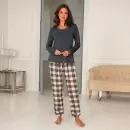 Lady Avenue - Cotton Flannel Pyjamas, Charcoal Lady Avenue - Cotton Flannel Pyjamas, Charcoal