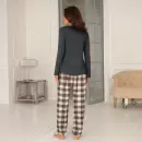 Lady Avenue - Cotton Flannel Pyjamas, Charcoal Lady Avenue - Cotton Flannel Pyjamas, Charcoal