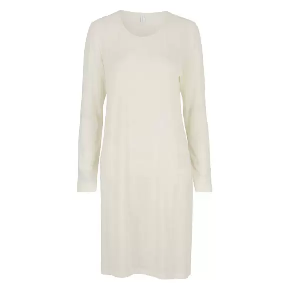Damella Of Sweden - Natkjole Lang Ærme Merinould, Ivory
