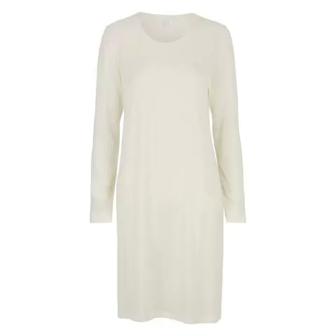 Natkjole Lang Ærme Merinould, Ivory