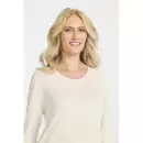 Damella Of Sweden - Natkjole Lang Ærme Merinould, Ivory