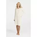 Damella Of Sweden - Natkjole Lang Ærme Merinould, Ivory