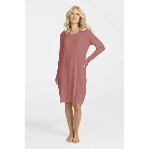 Natkjole Lang Ærme Merinould, Rosewood