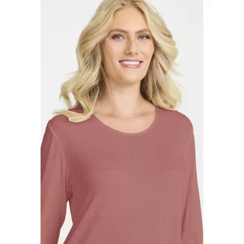 Natkjole Lang Ærme Merinould, Rosewood