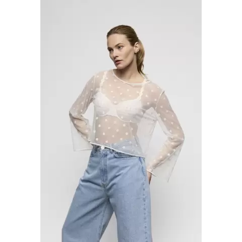 Avero Top Sheer, Ivory Petal