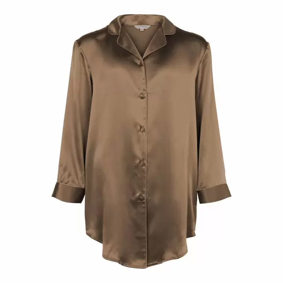Lady Avenue - Pure Silk Natskjorte, Moon Rock Lady Avenue - Pure Silk Natskjorte, Moon Rock