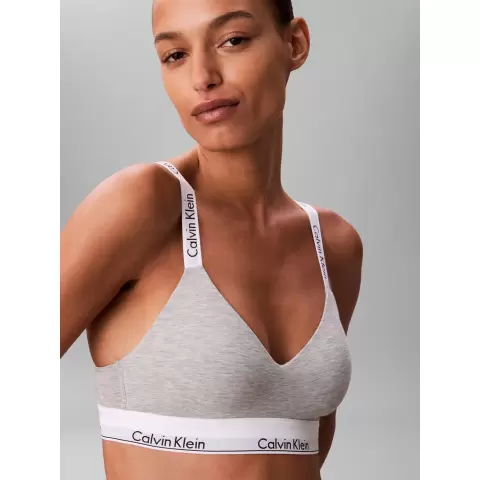 Lightly Lined Bralette, Grey Heather