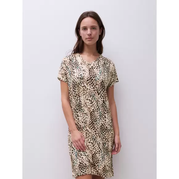 Femilet - Loraine Natkjole Kort Ærme, Reptile Print