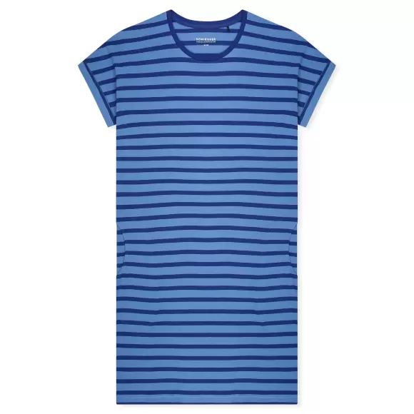 Schiesser - Natkjole Kort Ærme, Royal Blue
