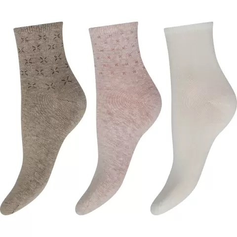 Ankelstrømper 3-Pak, Multicolor