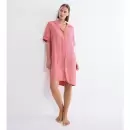 Triumph - Jacquard Natkjole Skjorte, Cherry Rose