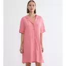 Triumph - Jacquard Natkjole Skjorte, Cherry Rose