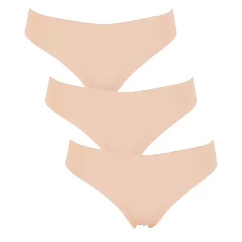 Seamless String 3-Pak, Nude