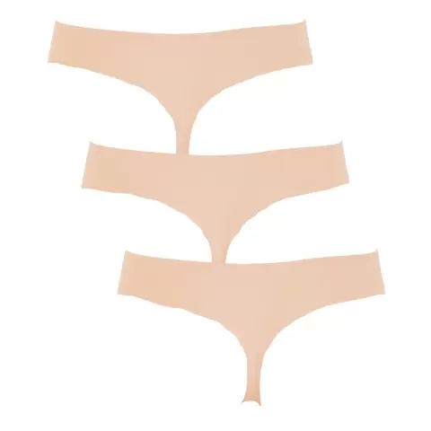 Seamless String 3-Pak, Nude