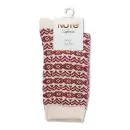 NOTE - Retro Uld Ankelstrømper, Offwhite/Burgundy 