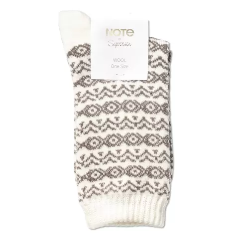 Retro Uld Ankelstrømpe, Offwhite/Beige