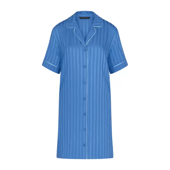 Triumph - Jacquard Natkjole Skjorte, Ciel