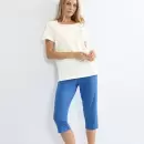 Triumph - Pyjamas Kort Ærme/Capri, White/Blue Triumph - Pyjamas Kort Ærme/Capri, White/Blue