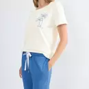 Triumph - Pyjamas Kort Ærme/Capri, White/Blue Triumph - Pyjamas Kort Ærme/Capri, White/Blue