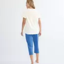 Triumph - Pyjamas Kort Ærme/Capri, White/Blue Triumph - Pyjamas Kort Ærme/Capri, White/Blue