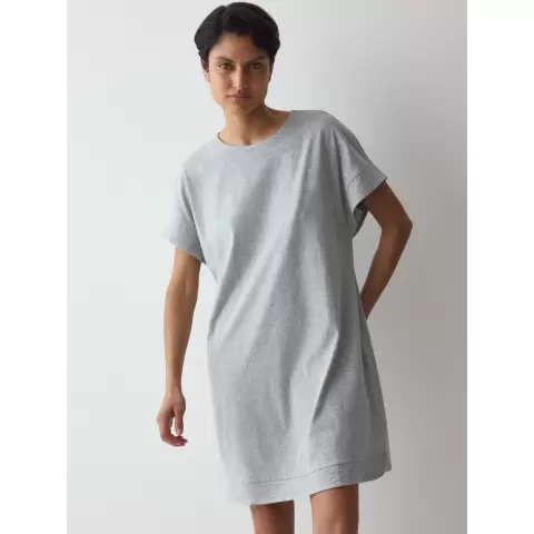 Natkjole Kort Ærme, Medium Grey Melange