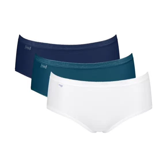 Sloggi - Basic+ Midi 3-Pack, Blue Combination Sloggi - Basic+ Midi 3-Pack, Blue Combination