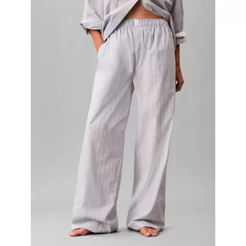 Cotton Poplin Natbukser, Bespoke Stripe/Plein Air