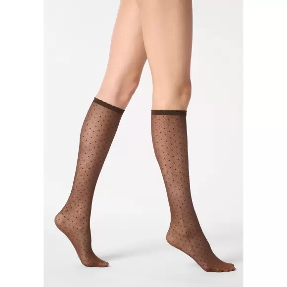Oroblu - Plumetis Knee-High Dots, Moka