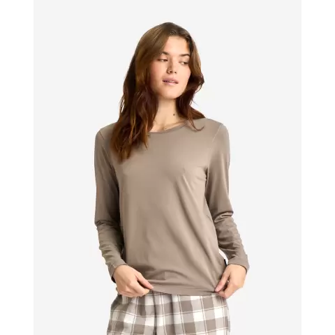 Langærmet T-Shirt Bambusviskose, Brown