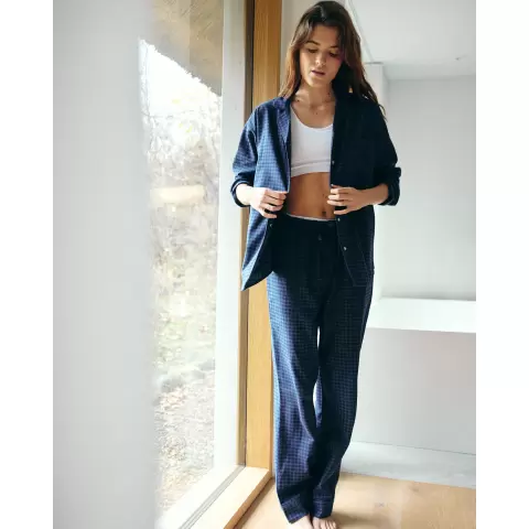 Flannel Pyjamasbukser, Navy