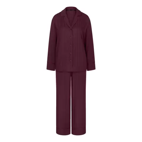 Jacquard Pyjamas, Claret Jacquard Pyjamas, Claret