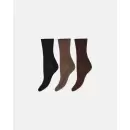 Decoy - Ankelstrømper Bambus 3P, Black/Sand/Brown
