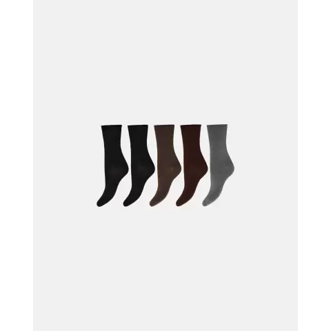 Ankelstrømper Bambus 5P, Brown Multicolors