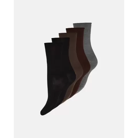 Ankelstrømper Bambus 5P, Brown Multicolors Ankelstrømper Bambus 5P, Brown Multicolors