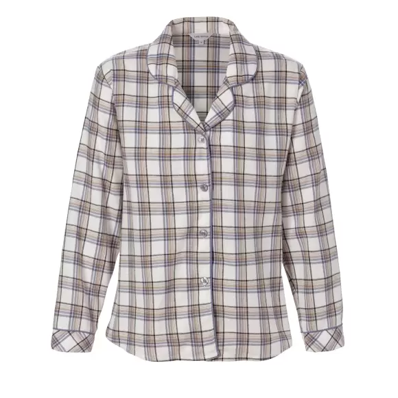 Lady Avenue - Bamboo Cotton Flannel Pyjamas, Nordic Blue Check Lady Avenue - Bamboo Cotton Flannel Pyjamas, Nordic Blue Check