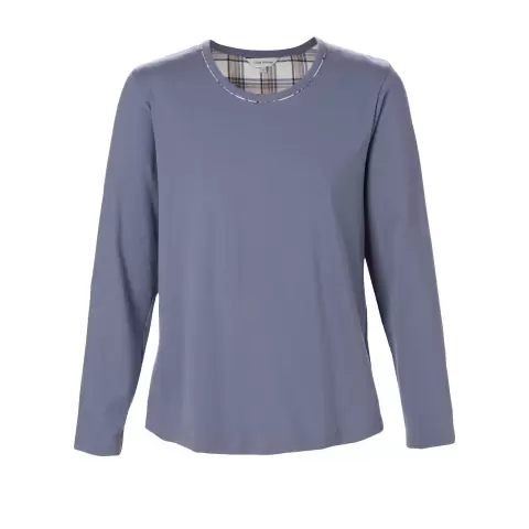 Bamboo Cotton Flannel Pyjamas, Nordic Blue Check