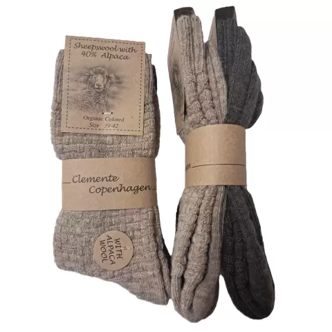 Alpaka Uld Struktur 2P, Brown/Beige