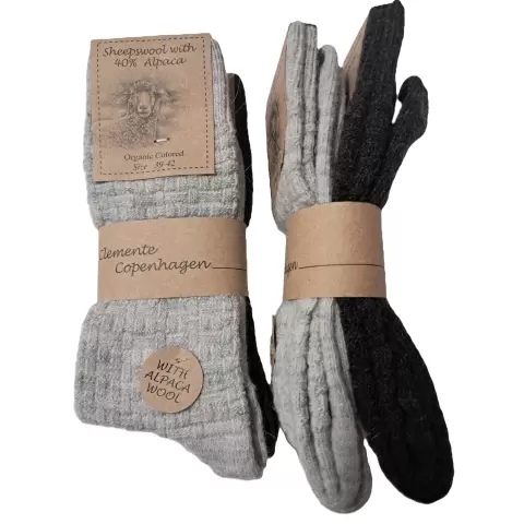 Alpaka Uld Struktur 2P, Light Grey/Antracite