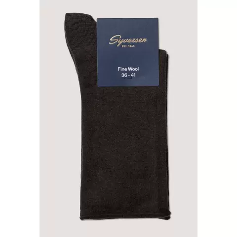 Ankelstrømpe Wool Roll-Top, Dark Brown Ankelstrømpe Wool Roll-Top, Dark Brown