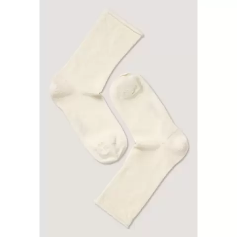 Ankelstrømpe Wool Roll-Top, Offwhite