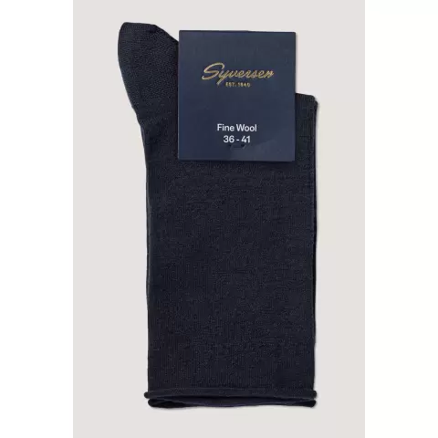 Ankelstrømpe Wool Roll-Top, Navy Ankelstrømpe Wool Roll-Top, Navy
