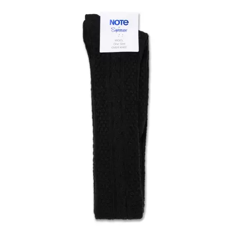 Over-Knee Cable Wool, Black Over-Knee Cable Wool, Black