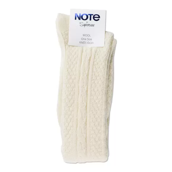 NOTE - Knee-High Wool Cable Knit, Offwhite NOTE - Knee-High Wool Cable Knit, Offwhite