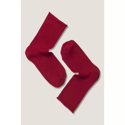 Bambus Ankelstrømpe, Deep Red