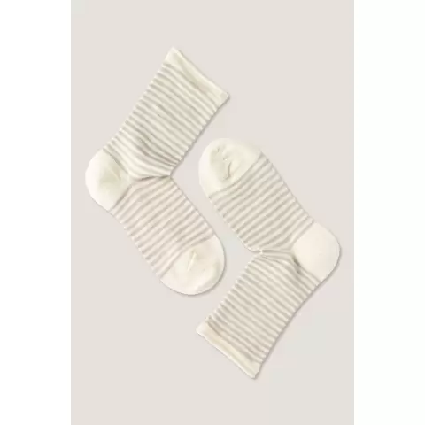 Ankelstrømpe Wool Roll-Top, Offwhite
